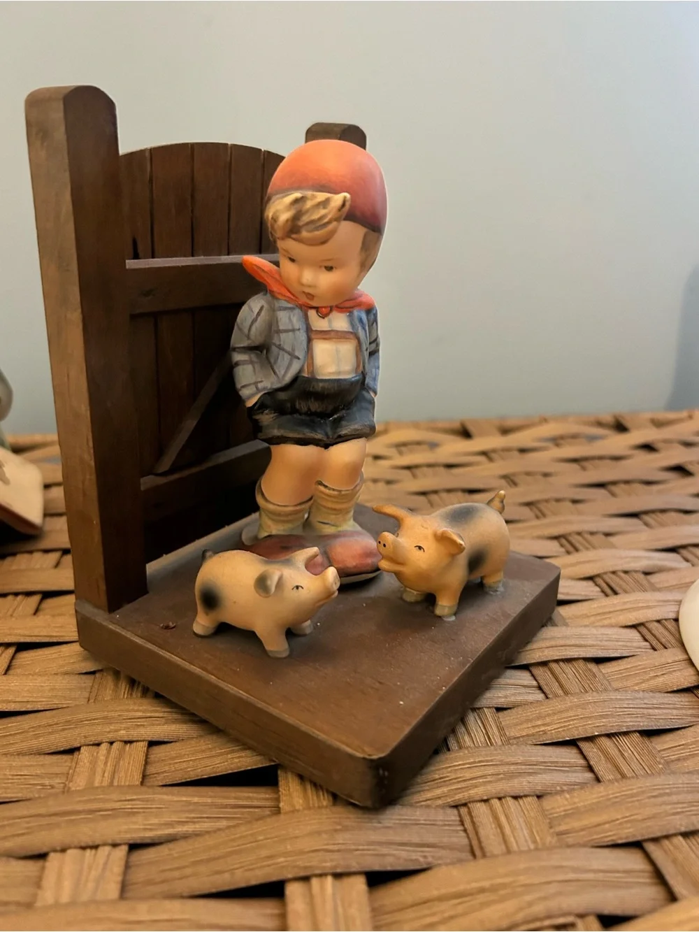 Hummel Goebel Boy with Pigs Bookend